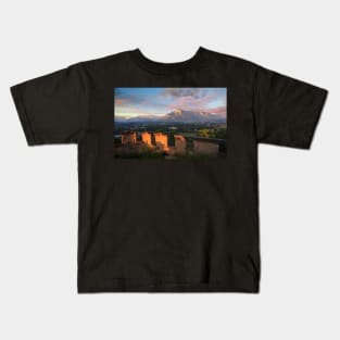 Salzburg Castle sunset Kids T-Shirt